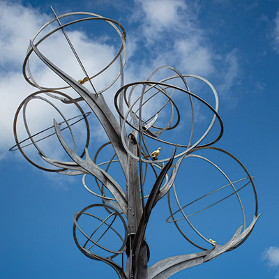 National Sculptors' Guild Public Art placement 520 Michael Warrick Mockingbird Tree, Southlake, TX 2020