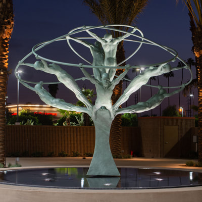 National Sculptors' Guild Public Art placement 524 Clay Enoch, Tree of Life, Downey Theatre, CA 2020