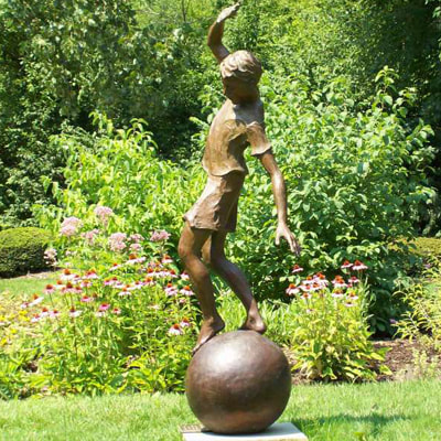 National Sculptors' Guild Public Art placement 527 Jane DeDecker Keep the Ball Rolling, Edmond, OK 2020