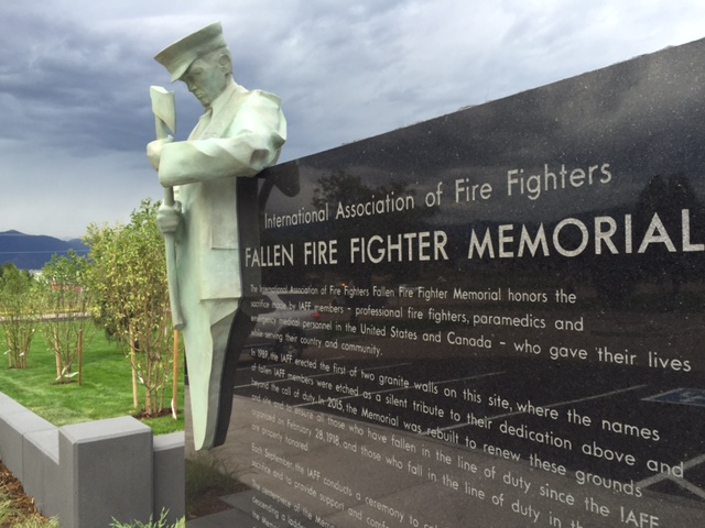 Guardians by Clay ENOCH, NATIONAL SCULPTORS' GUILD International Association of Fire Fighters Fallen Fire Fighter Memorial Colorado Springs IAFF