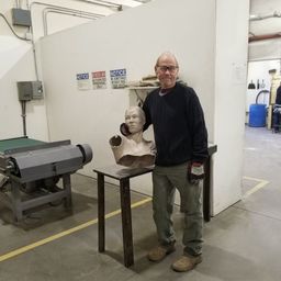 Update 10/15/2018: The metal has been poured, time to put the pieces back together.   Pictured is artist Denny Haskew at Art Castings of Colorado where the bronze is being cast.  ​#ReachingOurGoal