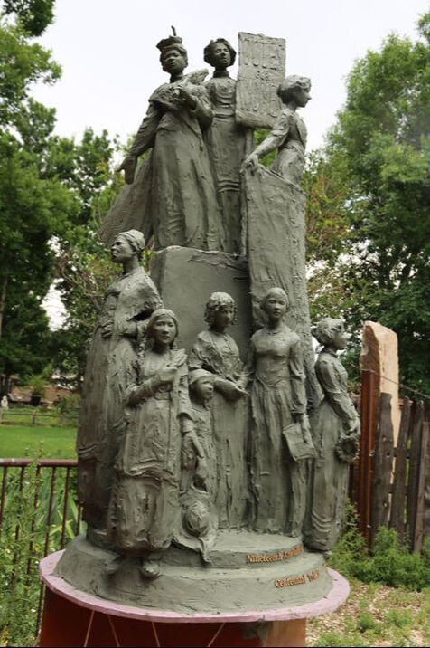 Jane DeDecker's latest historic sculpture that celebrates the 100th Anniversary of the 19th Amendment, the women's right to vote.  The 19th Amendment Centennial Tribute sculpture 