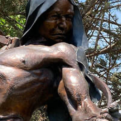 National Sculptors' Guild Public Art placement Denny Haskew, Strength of the Maker, Benson Sculpture Garden, Loveland, CO