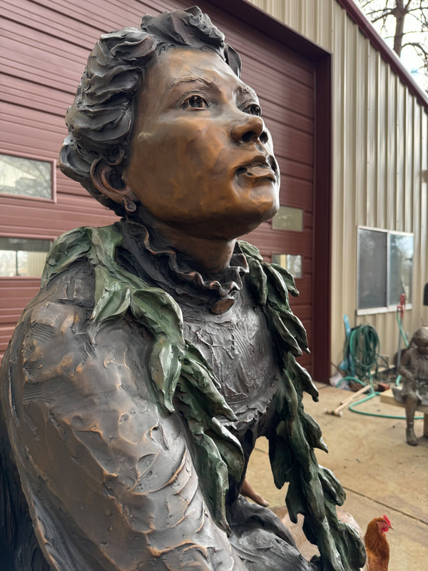 Update 4/1/2024: Jane DeDecker has applied the patina on “Forgiveness” and this beautiful sculpture has come to life. This step adds so much depth and richness to an already incredible sculpt. “Forgiveness” will be installed in Hawaii at the end of April, it will be wonderful to see how the site will further enhance this piece.