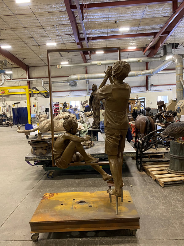 Update 3/8/22: All the pieces are put back together again and patina applied. Art Castings of Colorado did a beautiful job, as always. The sculpture is ready for us to set up installation day. We are very excited to see this piece in place. We've just met at the foundry to dry fit the glass and discuss installation needs for Macro/Micro Discoveries by Clay Enoch and the National Sculptors Guild. Thanks Art Castings of Colorado for another gorgeous bronze casting and the patina looks amazing. 

We'll be in Washington the first part of April to install at Surprise Lake Middle School, stay tuned.

See more of the process on our site:  http://www.jk-designs-inc.com/project-feed/macromicro-discoveries-at-surprise-lake-middle-school

#wip #wipwednesday #ClayEnoch #ArtCastings #FinalTouches #NationalSculptorsGuild #NSG #PublicArt #SurpriseLakeMiddleSchool #Fife #Milton #Washington #MicroMacro #Discoveries #Bronze #StainlessSteel #Monument #Education #Explore #Wonder #SculptureIsATeamSport #ArtistDriven #ClientMinded