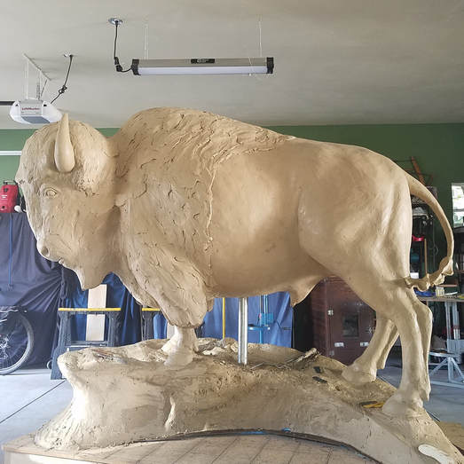  8/23/17: The clay has been approved and the buffalo is heading to Art Castings of Colorado to be cast in bronze.   National Sculptors' Guild will install the bronze buffalo 