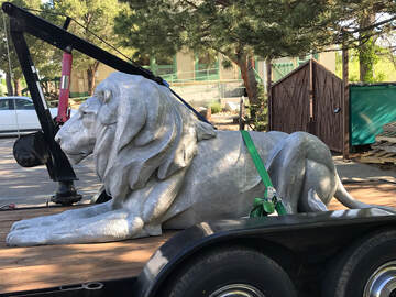 Update 6/7/19: The site is ready and so is the Lion. He is on the trailer in Colorado ready to head to Arkansas to be installed at the Little Rock Zoo entry roundabout with the two lioness sculptures.