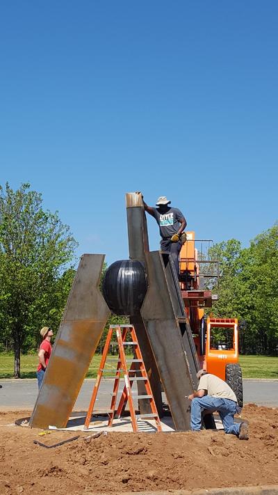 April 24, 2018 Update: It's happening now.... Arkansas A is being installed at it’s new home by the Southwest Community Center in Little Rock, Arkansas. ​ Thanks to the City of Little Rock for the installation help, and Sculpture at the River Market for the placement.