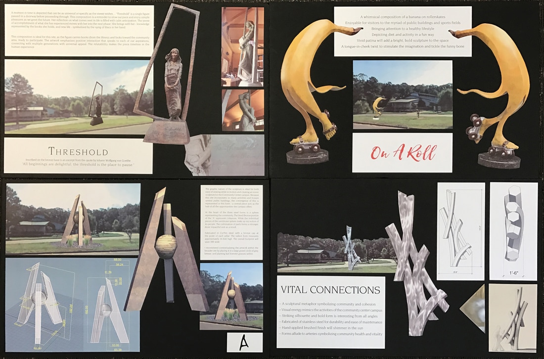 We have 4 of the 7 finalists in this year's public art competition for the city. Vote for your favorite at the preview party April 21st, click here to purchase tickets. Sculpture at the River Market National Sculptors' Guild