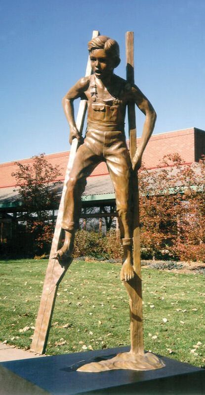 National Sculptors' Guild public art placement 31 Gary Alsum Giant Steps bronze Denver, Colorado 1995 National Sculptors' Guild Fellow Gary Alsum's bronze sculpture 